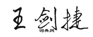 骆恒光王剑捷行书个性签名怎么写
