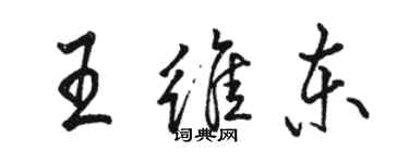 骆恒光王维东行书个性签名怎么写