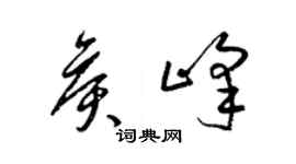 梁锦英侯峰草书个性签名怎么写
