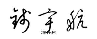 梁锦英钱宇航草书个性签名怎么写