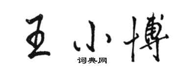 骆恒光王小博行书个性签名怎么写