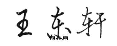 骆恒光王东轩行书个性签名怎么写