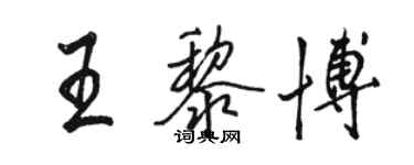 骆恒光王黎博行书个性签名怎么写