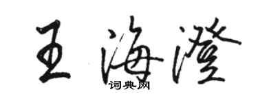 骆恒光王海澄行书个性签名怎么写