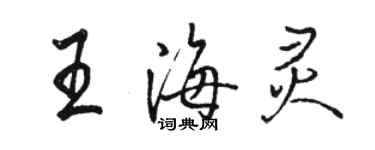 骆恒光王海灵行书个性签名怎么写