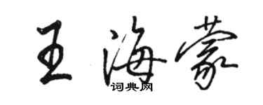 骆恒光王海蒙行书个性签名怎么写