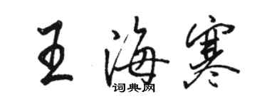 骆恒光王海寒行书个性签名怎么写