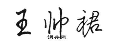 骆恒光王帅裙行书个性签名怎么写
