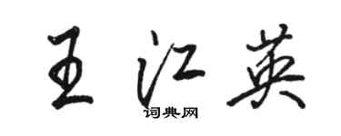 骆恒光王江英行书个性签名怎么写