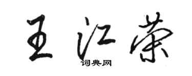 骆恒光王江荣行书个性签名怎么写