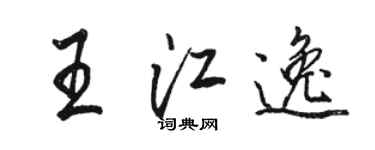 骆恒光王江逸行书个性签名怎么写