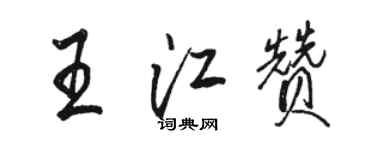 骆恒光王江赞行书个性签名怎么写
