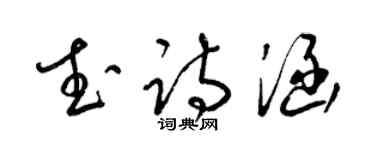 梁锦英武诗涵草书个性签名怎么写