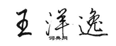 骆恒光王洋逸行书个性签名怎么写