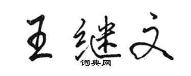 骆恒光王继文行书个性签名怎么写