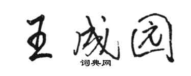 骆恒光王成园行书个性签名怎么写