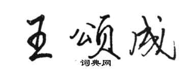 骆恒光王颂成行书个性签名怎么写