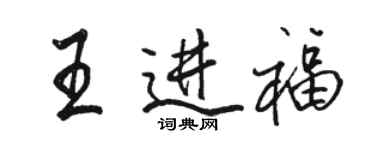 骆恒光王进福行书个性签名怎么写