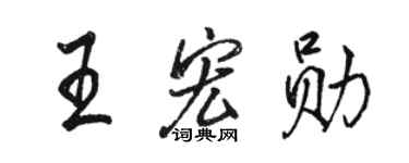 骆恒光王宏勋行书个性签名怎么写