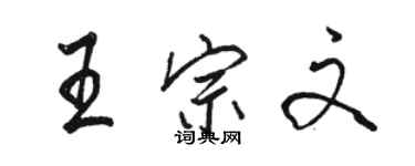 骆恒光王宗文行书个性签名怎么写