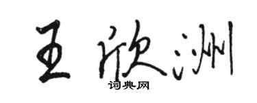 骆恒光王欣洲行书个性签名怎么写