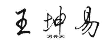 骆恒光王坤易行书个性签名怎么写