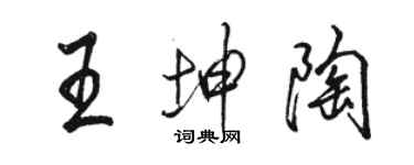 骆恒光王坤陶行书个性签名怎么写