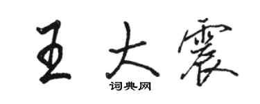 骆恒光王大震行书个性签名怎么写