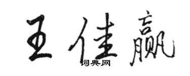 骆恒光王佳赢行书个性签名怎么写
