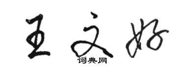 骆恒光王文好行书个性签名怎么写