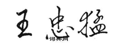 骆恒光王忠猛行书个性签名怎么写