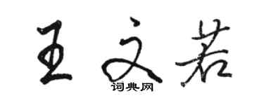 骆恒光王文若行书个性签名怎么写
