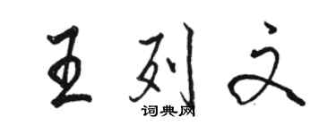 骆恒光王列文行书个性签名怎么写