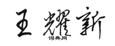 骆恒光王耀新行书个性签名怎么写