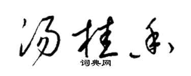 梁锦英汤桂香草书个性签名怎么写
