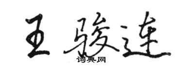 骆恒光王骏连行书个性签名怎么写