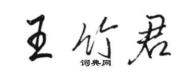 骆恒光王竹君行书个性签名怎么写