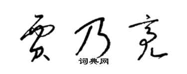 梁锦英贾乃亮草书个性签名怎么写