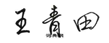骆恒光王青田行书个性签名怎么写