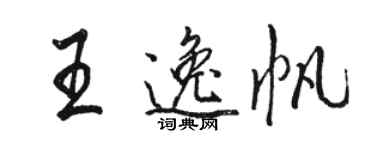 骆恒光王逸帆行书个性签名怎么写