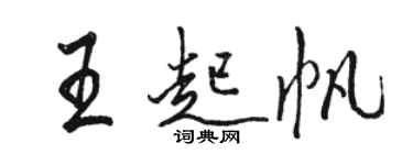 骆恒光王起帆行书个性签名怎么写