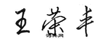 骆恒光王荣丰行书个性签名怎么写