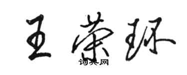 骆恒光王荣环行书个性签名怎么写