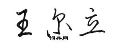 骆恒光王尔立行书个性签名怎么写