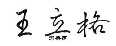 骆恒光王立格行书个性签名怎么写