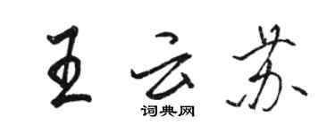 骆恒光王云苏行书个性签名怎么写