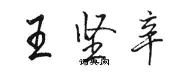 骆恒光王坚辛行书个性签名怎么写