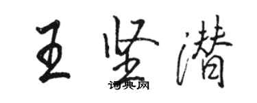 骆恒光王坚潜行书个性签名怎么写