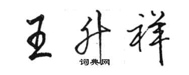 骆恒光王升祥行书个性签名怎么写