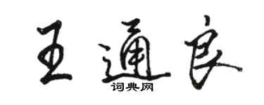 骆恒光王通良行书个性签名怎么写